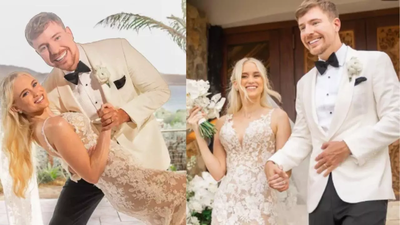 MrBeast Wedding: यूट्यूबर मिस्टर बीस्ट ने गर्लफ्रेंड थिया बोयसेन संग रचाई शादी, तस्वीरें हुईं वायरल