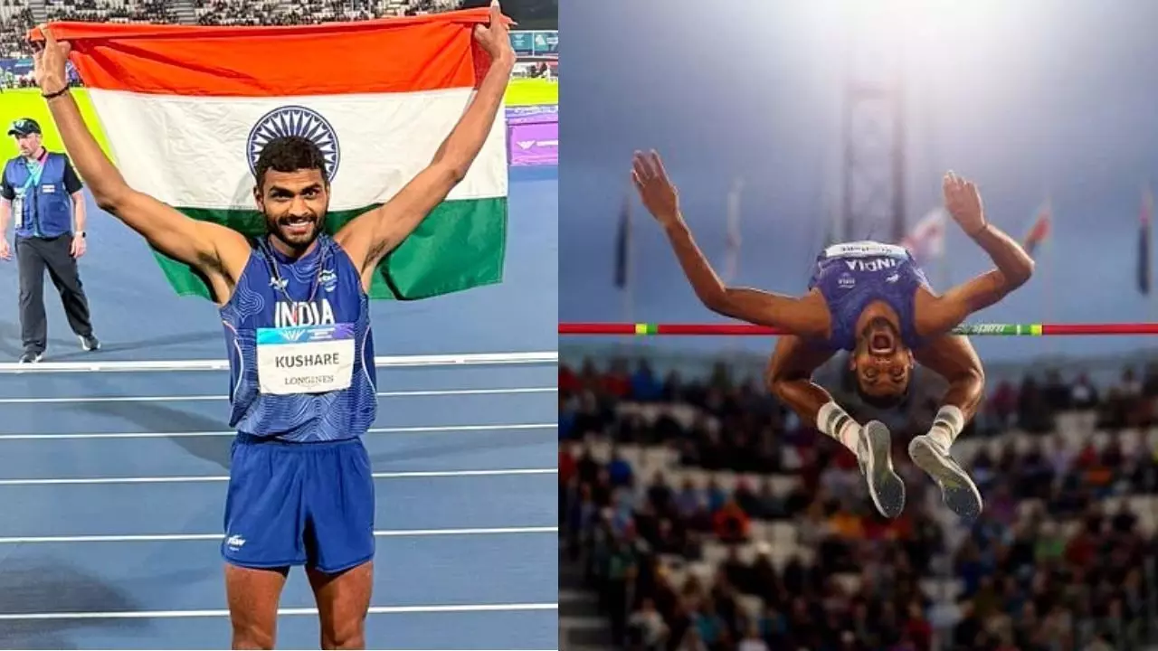CWG 2026: सरवेश कुशारे ने रचा इतिहास, हाई जंप में भारत को दिलाया पहला सिल्वर मेडल CWG 2026: सरवेश कुशारे ने रचा इतिहास, हाई जंप में भारत को दिलाया पहला सिल्वर मेडल