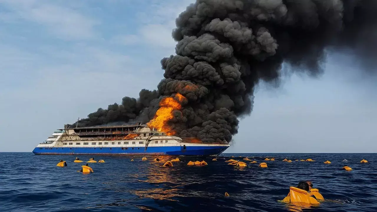 Indonesia Ferry Fire: इंडोनेशिया में बड़ा हादसा : 250 यात्रियों को ले जा रही नाव में लगी आग; 5 की मौत, कई लापता Indonesia Ferry Fire: इंडोनेशिया में बड़ा हादसा : 250 यात्रियों को ले जा रही नाव में लगी आग; 5 की मौत, कई लापता