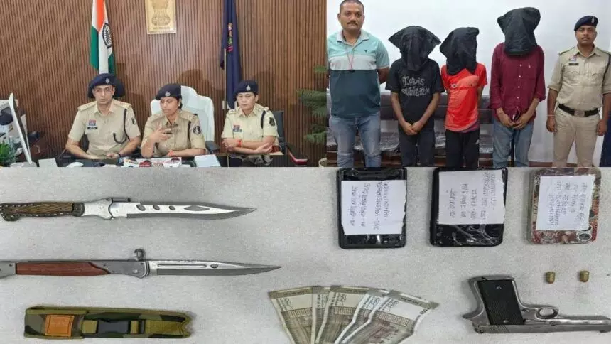 Raipur City Crime : कल्याण ज्वेलर्स में डकैती की साजिश नाकाम, हथियारों के साथ 3 बदमाश गिरफ्तार, 2 फरार