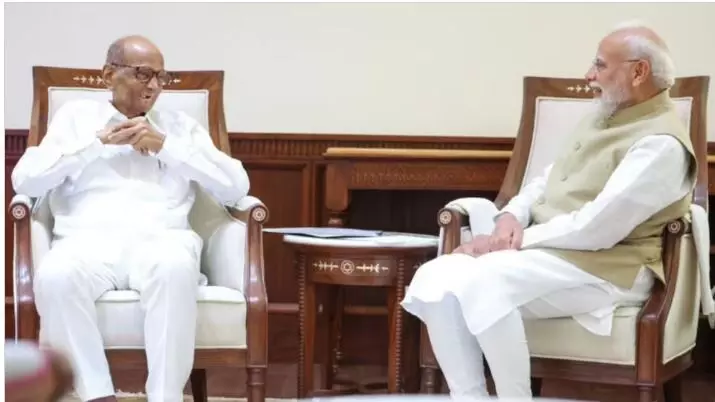 sharad-pawar-mps-meet-pm-modi: सदन में हंगामा के बीच शरद पवार के सांसदों की PM मोदी से मुलाकात, महाराष्ट्र में नई सियासी बिसात