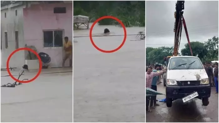 MP News : उफनते नाले में समाई कार, 3 की मौत, 4-5 लोग अब भी लापता MP News : उफनते नाले में समाई कार, 3 की मौत, 4-5 लोग अब भी लापता