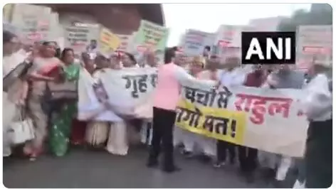 NDA MPs Protest Against Rahul Gandhi : आ रहे हैं अमित शाह...राहुल गांधी भागो मत...संसद भवन में NDA सांसदों ने विपक्ष के खिलाफ खोला मोर्चा,देखें- VIDEO