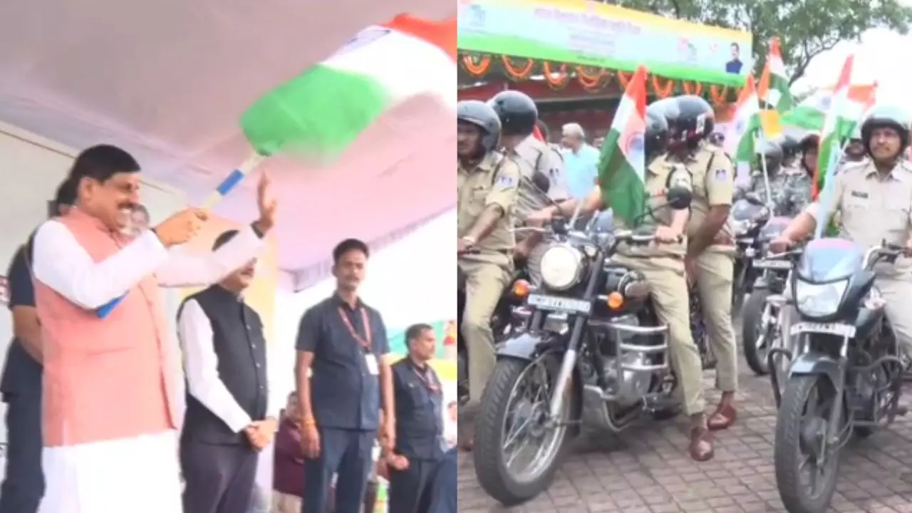 MP News : मध्य प्रदेश पुलिस बल की भव्य तिरंगा यात्रा का शुभारंभ, मुख्यमंत्री डॉ. मोहन यादव ने हरी झंडी दिखाकर किया रवाना