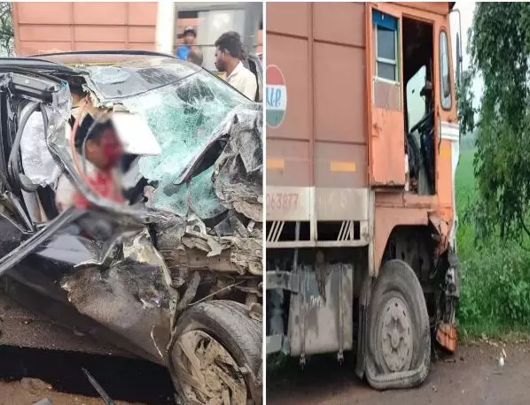 Raipur: खरोरा में भीषण सड़क हादसा, ट्रक और क्रेटा की जोरदार टक्कर में एक की मौत Raipur: खरोरा में भीषण सड़क हादसा, ट्रक और क्रेटा की जोरदार टक्कर में एक की मौत
