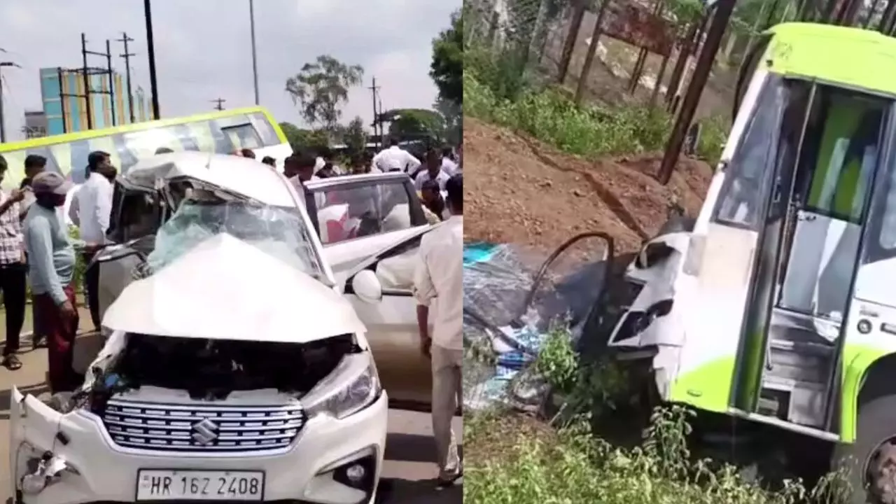 MP Accident : सागर-दमोह मार्ग पर भीषण हादसा, बस और कार की टक्कर में 3 लोगों की मौत, 2 घायल MP Accident : सागर-दमोह मार्ग पर भीषण हादसा, बस और कार की टक्कर में 3 लोगों की मौत, 2 घायल