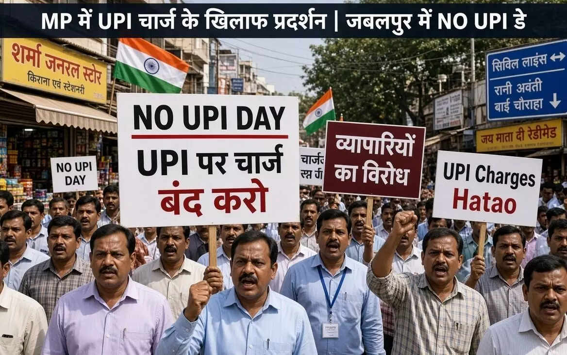 UPI पेमेंट पर चार्ज के विरोध में MP में प्रदर्शन, जबलपुर में मनाया जाएगा NO UPI डे, व्यापारियों में नाराजगी UPI पेमेंट पर चार्ज के विरोध में MP में प्रदर्शन, जबलपुर में मनाया जाएगा NO UPI डे, व्यापारियों में नाराजगी