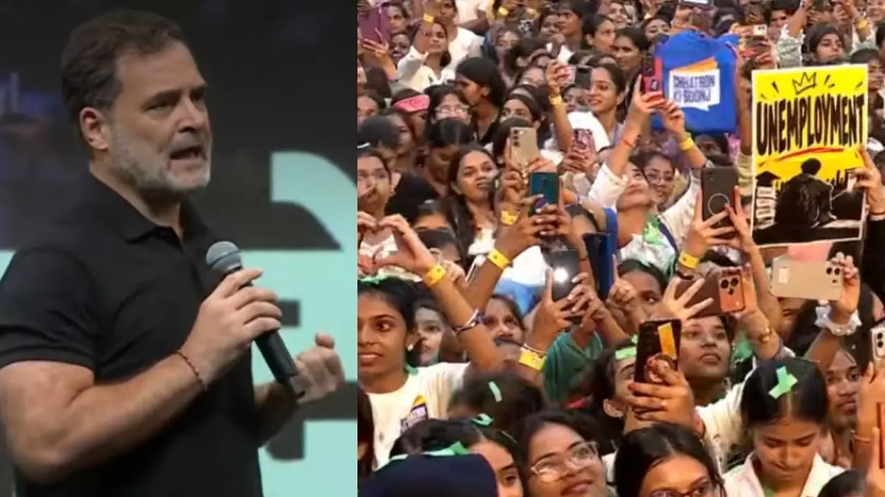 Rahul Gandhi : इंदौर में ‘छात्रों की गूंज’ कार्यक्रम में बोले राहुल गांधी, कहा- Gen-Z नफरत नहीं प्यार से बात करते हैं Rahul Gandhi : इंदौर में ‘छात्रों की गूंज’ कार्यक्रम में बोले राहुल गांधी, कहा- Gen-Z नफरत नहीं प्यार से बात करते हैं