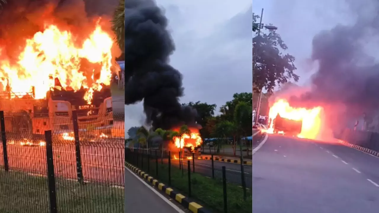 Breaking : नवा रायपुर में मंत्रालय कर्मचारियों की बस में लगी भीषण आग, 30 से ज्यादा कर्मचारियों ने कूदकर बचाई जान Breaking : नवा रायपुर में मंत्रालय कर्मचारियों की बस में लगी भीषण आग, 30 से ज्यादा कर्मचारियों ने कूदकर बचाई जान