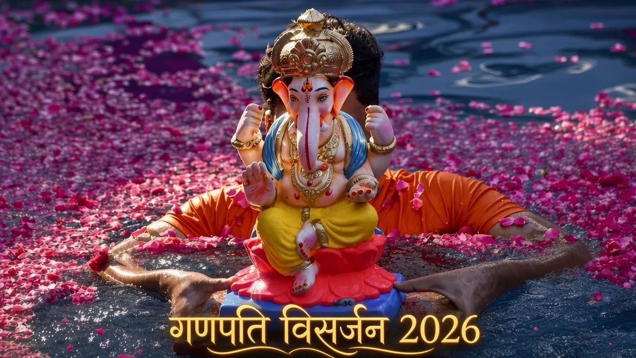 Ganpati Visarjan 2026: सूतक या पातक के बीच कैसे करें गणपति विसर्जन? जानिए धार्मिक मान्यताओं के अनुसार नियम Ganpati Visarjan 2026: सूतक या पातक के बीच कैसे करें गणपति विसर्जन? जानिए धार्मिक मान्यताओं के अनुसार नियम