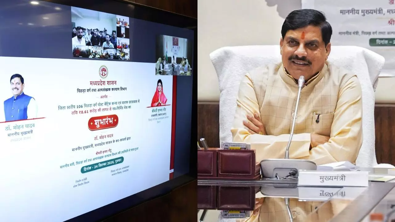 MP में पिछड़ा वर्ग छात्रों को बड़ी सौगात, 106 छात्रावासों में शुरू हुई आधुनिक मेस सुविधा MP में पिछड़ा वर्ग छात्रों को बड़ी सौगात, 106 छात्रावासों में शुरू हुई आधुनिक मेस सुविधा
