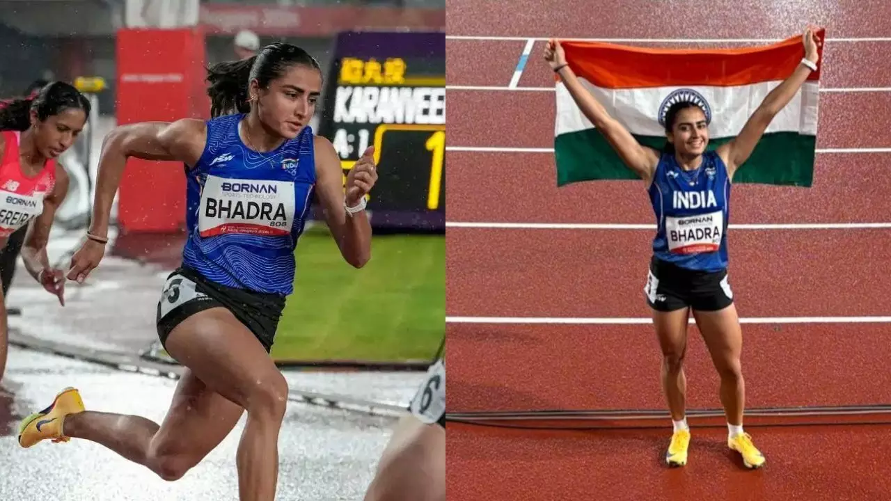 Asian Games 2026, 200 Meter Race: फोटो फिनिश में पलटी बाजी, 8 साल बाद महिला 200 मीटर दौड़ में भारत ने जीता ब्रॉन्ज, हरिता भद्रा ने रचा इतिहास Asian Games 2026, 200 Meter Race: फोटो फिनिश में पलटी बाजी, 8 साल बाद महिला 200 मीटर दौड़ में भारत ने जीता ब्रॉन्ज, हरिता भद्रा ने रचा इतिहास