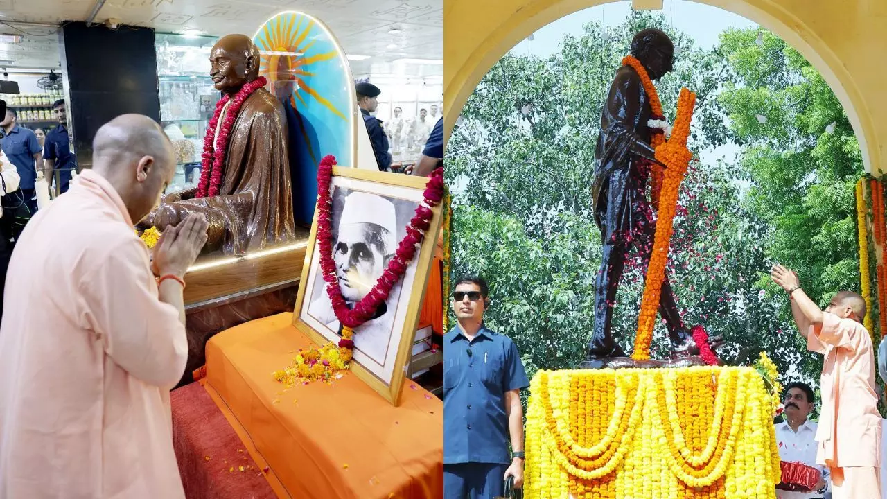 UP : CM योगी ने महात्मा गांधी को दी श्रद्धांजलि, शास्त्री जी को किया नमन; सत्य-अहिंसा और सादगी के आदर्शों को किया याद UP : CM योगी ने महात्मा गांधी को दी श्रद्धांजलि, शास्त्री जी को किया नमन; सत्य-अहिंसा और सादगी के आदर्शों को किया याद
