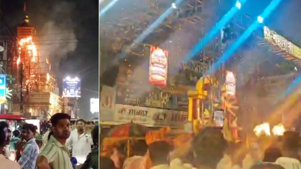 Raipur Breaking: नवीन मार्केट में माता के पंडाल में लगी आग, आतिशबाजी के दौरान हादसा Raipur Breaking: नवीन मार्केट में माता के पंडाल में लगी आग, आतिशबाजी के दौरान हादसा